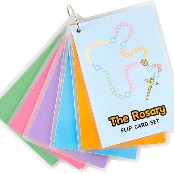 Needzo The Rosary Jumbo Flip Card Set, Bible Study School Learning Supplies - Picture 5 of 9